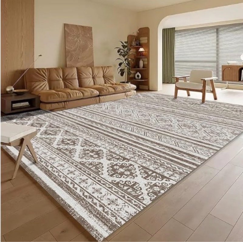 rugsure washable area rugs 8' x 10' - 1/6 thick - moroccan-inspired -stain & water resistant non-sli