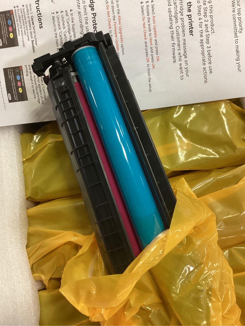 Condition photo showing As Is for 218A Toner Cartridges 4 Pack (with Chip) 3301fdw Replacement for HP 218A 218X Work for HP Color LaserJet Pro MFP 3301fdw 3201dw 3301sdw 3301cdw Printer High Yield Ink W2180A W2180X (4 Pack, B/C/Y/M)