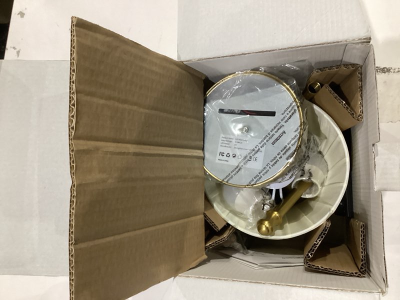 Condition photo showing Good Condition for KDG Cordless Wall Sconces Set of 2, Small Wireless 5200mAh Rechargeable Battery Fabric LED Wall Lamps, Portables Lightings for Wall Painting, Living Room, Bedroom, Hallway, Gifts, Night Light (Gold) Gold + Beige Lampshde (2 Pack)