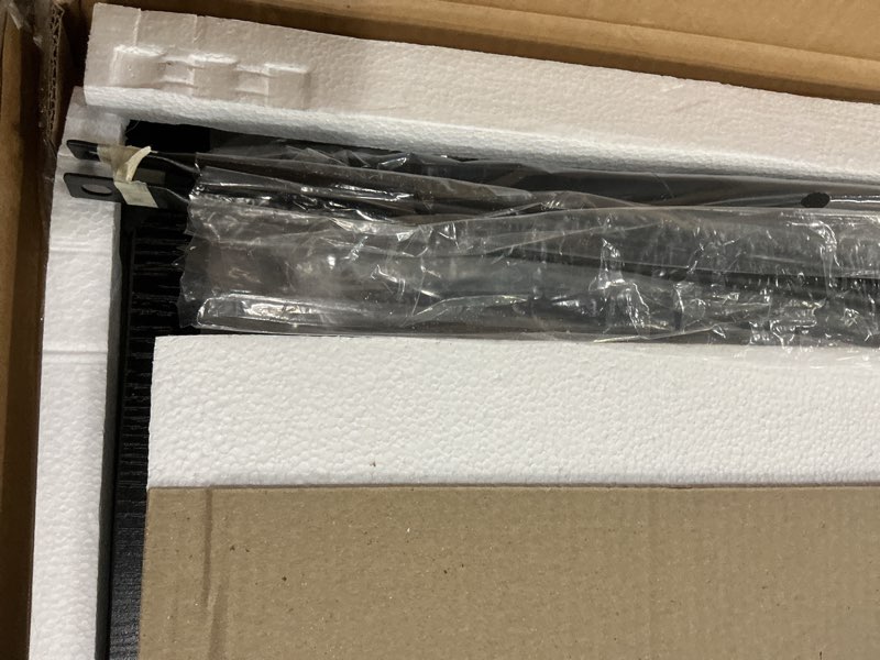 Condition photo showing As Is for computer desk 32 inch, simple home office desk study writing table, sturdy metal frame, scratch-resistant mdf desktop for bedroom dorm workspace small space, black