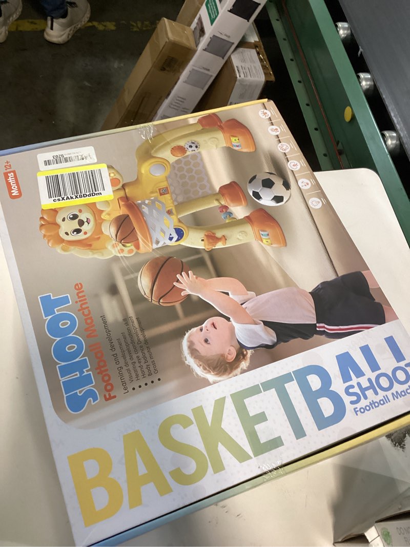 Condition photo showing New/Like New for Toddler Basketball Hoop Soccer Goal for Kids 1-3, Baby Toys for 1 Year Old Boy Gifts, Kids Sports Toy with Light Sound Music, Baby Interactive Toys for Christmas Birthday Gifts for Boy Girls Lion
