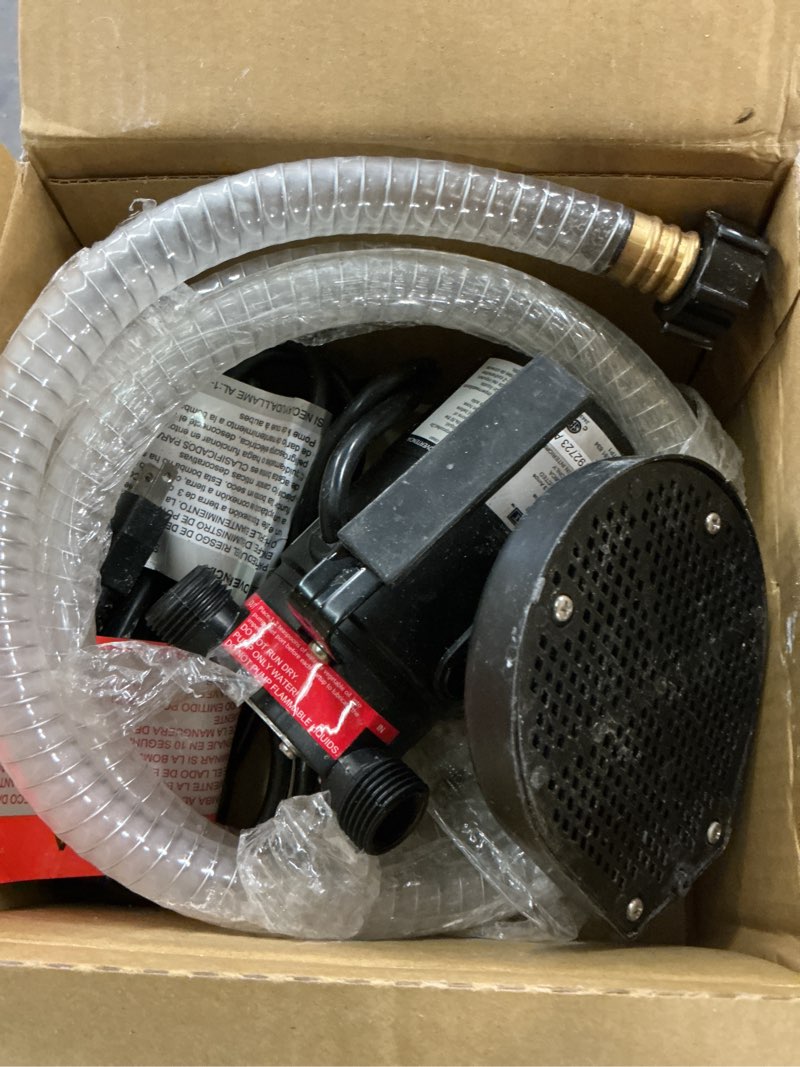 Condition photo showing As Is for everbilt 1/10 hp. transfer pump