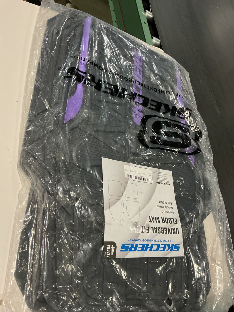 Condition photo showing New/Like New for skechers car floor mats,heavy duty rubber car mats full set,all weather floor mats,waterproof trim to fit universal floor liner car accessories,automotive floor mats for cars trucks suv, purple