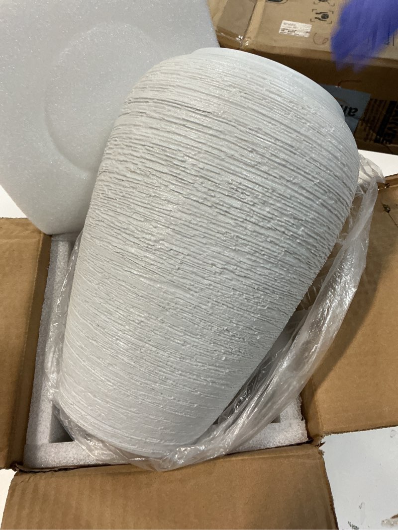 Condition photo showing New/Like New for rustic ceramic white pottery terracotta vase,10.2 inch vintage tall floor vase farmhouse rustic decor for minimalism home decor aesthetic centerpiece living room bedroom white 10.2 inch