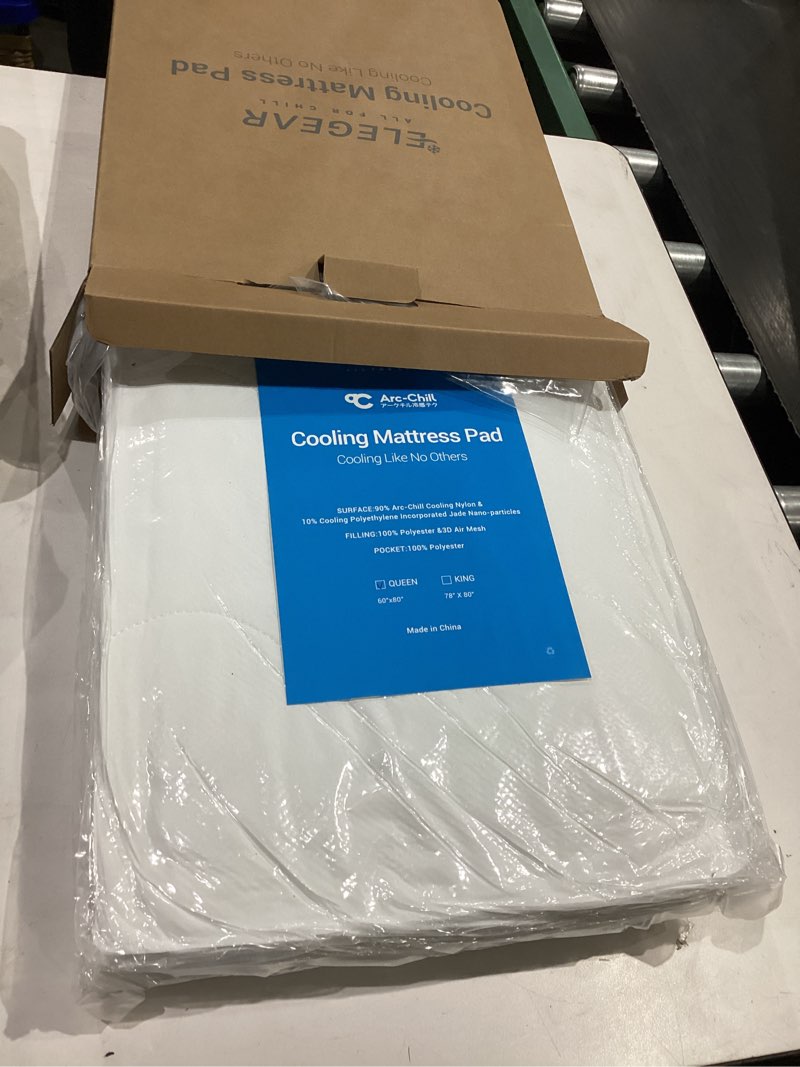 Condition photo showing Good Condition for elegear cooling mattress pad queen, upgraded arc-chill® 3.0 + pcm cooling, stay cool all night, breathable & soft, deep pocket 18", washable mattress protector for hot sleepers, white white queen