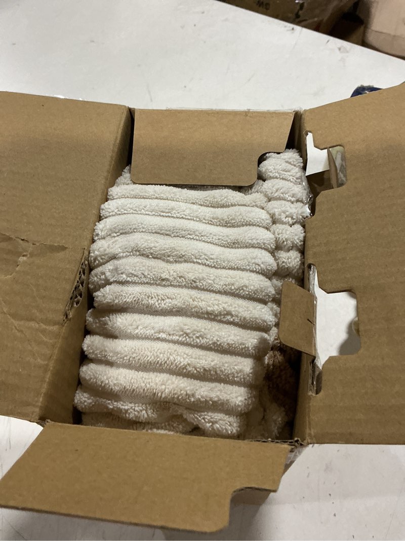 Condition photo showing Good Condition for miulee boho farmhouse throw pillow covers 18x18 inch set of 4 rustic mordern neutral cushion covers soft corduroy nordic home decor for couch bed sofa living room brown 18" x 18" (pack of 4) brown