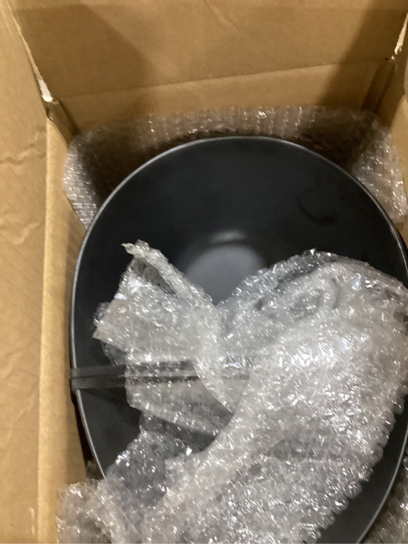 Condition photo showing Good Condition for Bamboo Fiber Salad Bowls, 4 Packs Compostable 33 Ounce Elegant Black Angled Bowls for Salad, Pasta, Soup, Prep, Ideal for Home and Restaurant Black 4pcs