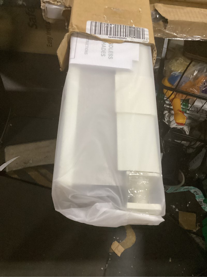 Condition photo showing Good Condition for aosky 100% blackout no drill cellular shades blinds for indoor windows, no tools thermal insulated black out cordless honeycomb blinds for bedroom living room window, 34" w x 64" h, linen 34"w x 64"h blackout-linen