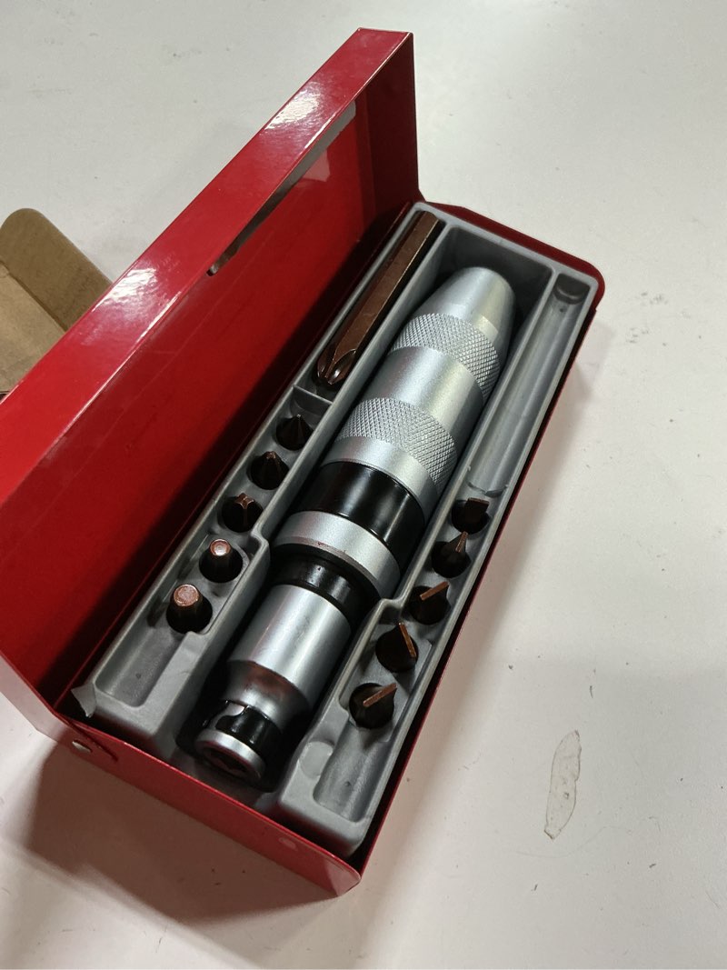 Condition photo showing As Is for 1/2" hand manual impact driver, manual reversible impact hammer screwdriver set includes 12-piece slotted, phillips, hexagonal bit set, for removing rusted fasteners or frozen bolts