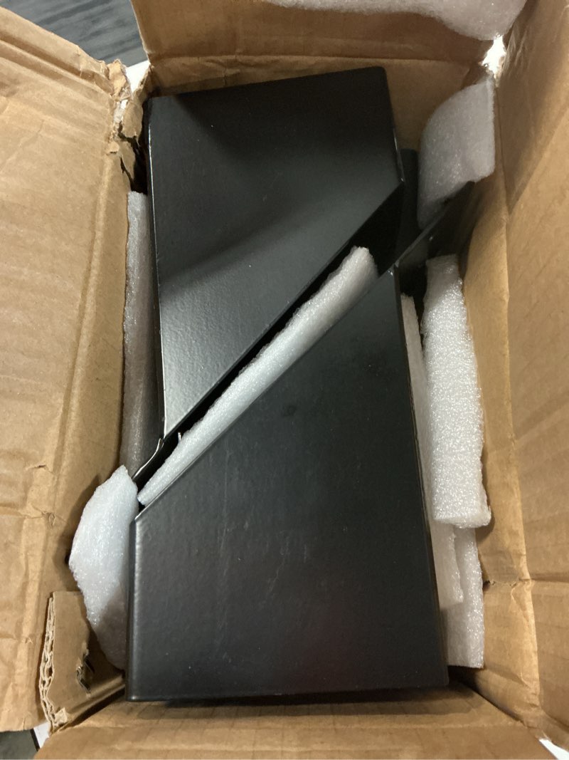 Condition photo showing Good Condition for 45-degree angle pergola brackets, heavy duty angle support brackets for 2" x 4" wood posts, fit for gazebos garages, patios, cabins, 4 pack