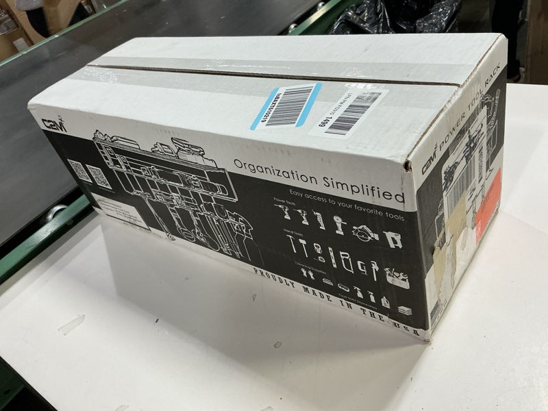 Condition photo showing New/Like New for C2M Heavy Duty Floating Tool Shelf & Organizer | Wall Mounted Garage Storage Rack for Handheld & Power Tools | USA Made, 100# Weight Limit, Compact Steel Design | Perfect for Father's Day | Black