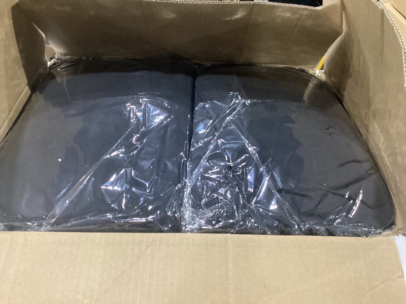 Condition photo showing New/Like New for 6 pack spandex table cover skirts for 6ft rectangle tables, black stretch table cloths with floor-length ruffle, elastic fitted skirted tablecloth for elegant wedding banquet party buffet decoration 6 ft - 6 pack - rectangle black