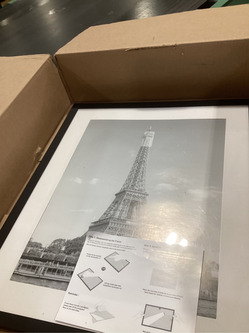 Condition photo showing Good Condition for upsimples 14x17 Picture Frame, Display Pictures 11x14 with Mat or 14 x 17 Without, Wall Hanging Diploma Frames, Black, 1 Pack Black 14x17