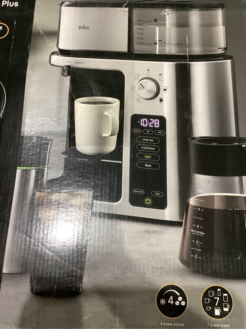 Braun MultiServe Plus 10-Cup Drip Coffee Maker - Hot & Cold Multi-Serve Brewer with Programmable Tim