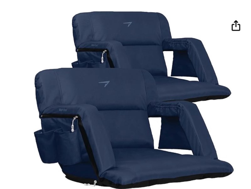 Vandra™ Arc - Scandinavian Stadium Seat with Back Support & BenchLock™ - Wide Padded Bleacher Chair 