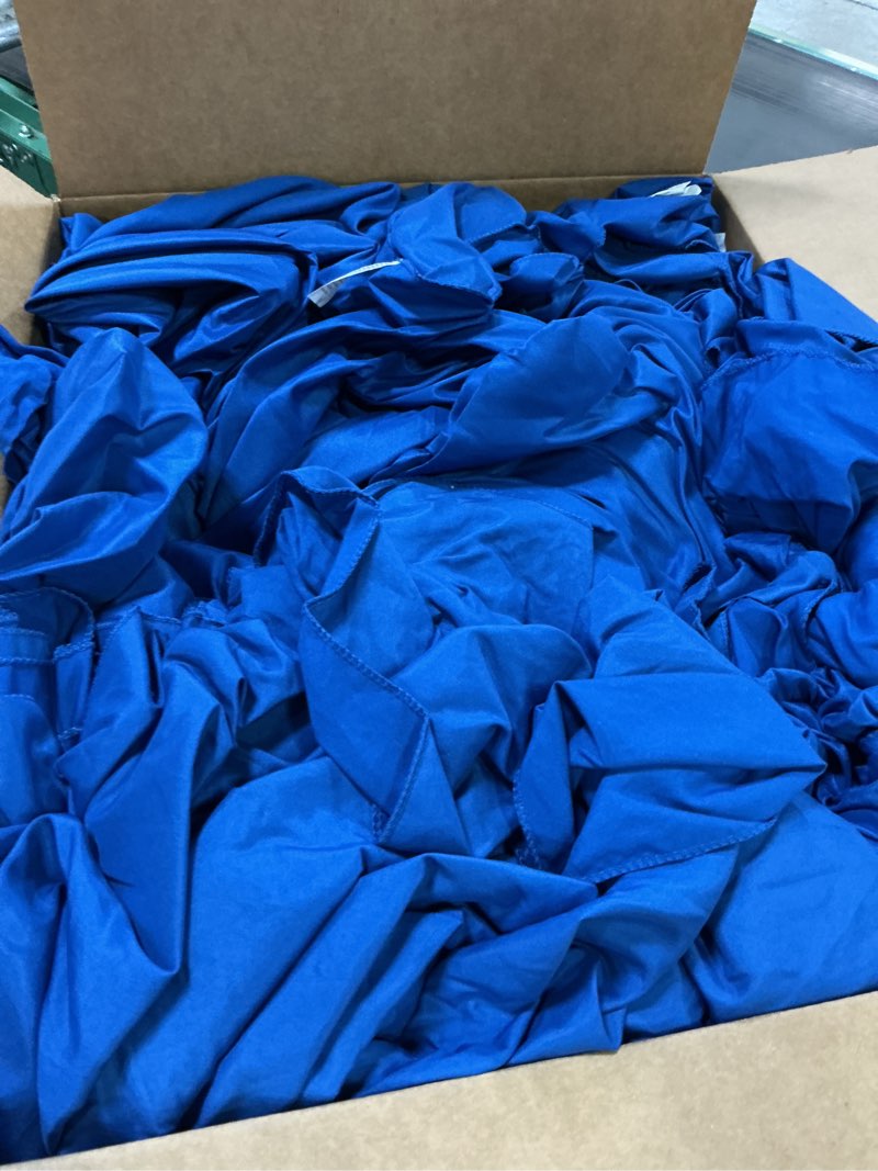Condition photo showing Good Condition for (Incomplete)Wish Care 6 Pack Royal Blue Rectangle Table Clothes for 6 Foot Tables, Polyester Fitted Tablecloths 6ft Stretch Table Cover for Wedding, Birthday, Parties, Trade Show, Craft Show 72\" x 30\" (6 Ft - 6 Pcs) Royal Blue