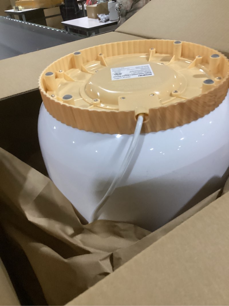 Condition photo showing Good Condition for SereneLife Towel and Blanket Warmer - Single Touch Portable Towel Heater for Bathroom, Fragrant Disc Holder, LED Ring, 2 Large Towel Capacity, Built-in Timer (15-60 mins), Auto Shut-Off (White) Bamboo