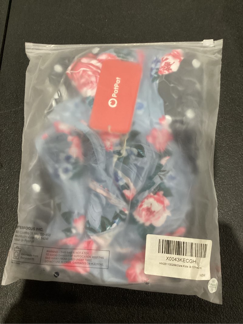 Condition photo showing New/Like New for PATPAT Multipack Girl Toddler Dresses Sleeveless Flamingo Striped Toddler Casual Dresses 9-12 Months Blue Floral