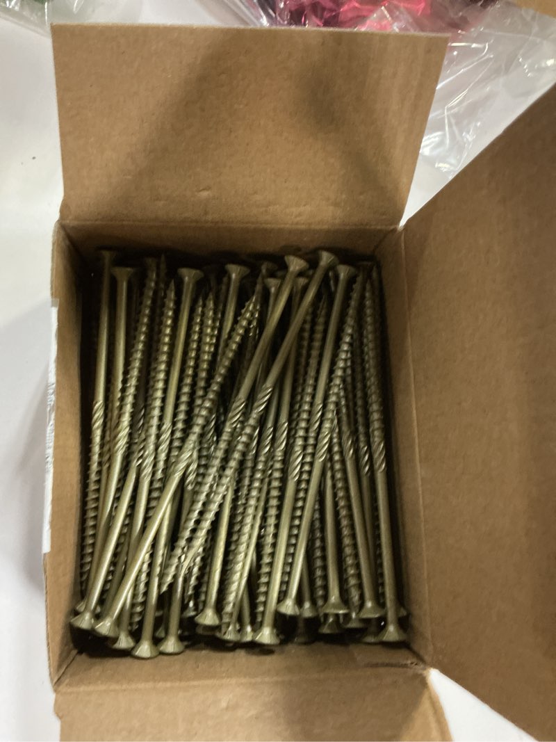 Condition photo showing Good Condition for Wensilon #10 * 5" Extended Deck Screws, (76 pcs) 2 lbs.Lengthen Exterior Wood Screws, Rust Resistant epoxy Coated, Bronze, T25 Star Bit 10*5 Yellow 2