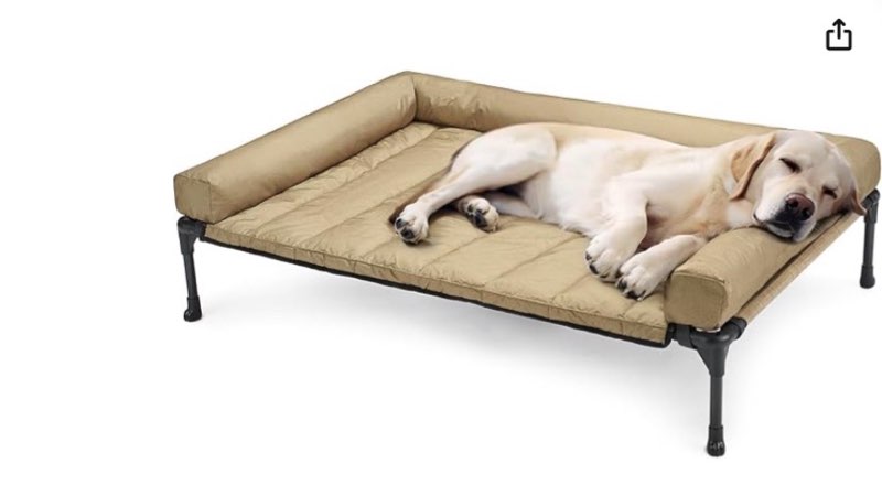 Veehoo Cooling Elevated Dog Bed Add Removable Waterproof Bolster Cushion Mat, Raised Pet Cot with Breathable Teslin Mesh, No-Slip Feet, Dog Couch Bed for Indoor Outdoor, 42x30inches