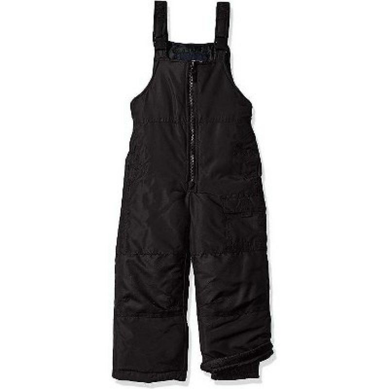 LONDON FOG BOYS' Classic Heavyweight Snow Bib Ski Pant Winter Snowsuit, Solid Black, 8