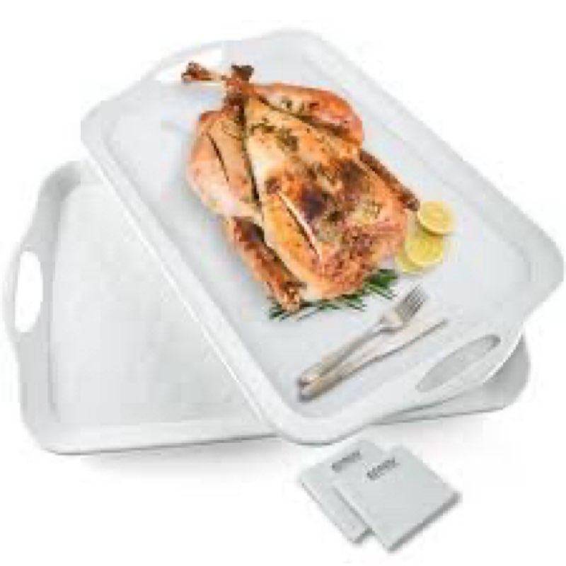 Extra Large 20" x 13" Serving Platters for Turkey, Cookie, Cupcakes, Gift Ready Melamine Serving Tra