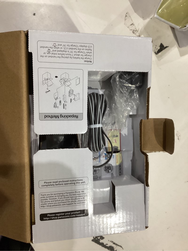 Condition photo showing Good Condition for Panasonic Corded/Cordless Phone with Advanced Call Block, 2-Way Recording and Digital Answering Machine, 1 Handset Expandable up to 6 Cordless Handsets - KX-TGF850B (Black) Corded/Cordless 1 Handset