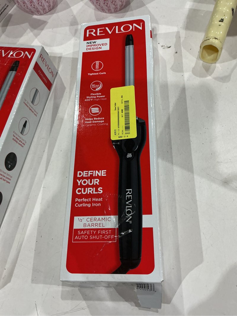 Condition photo showing As Is for revlon perfect heat 1/2" triple ceramic curling iron, black
