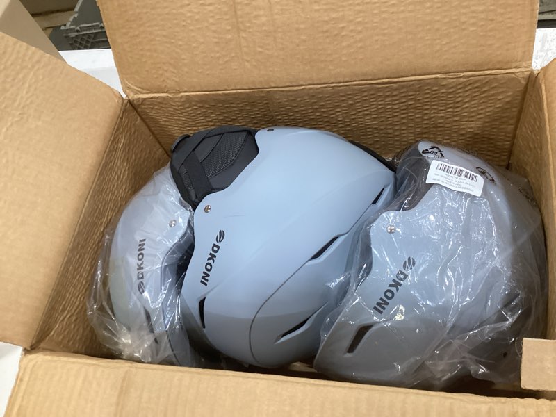 Condition photo showing New/Like New for ski helmet, snowboard helmet for men & women, three-stage adjustable ventilation system, adjustable fit, durable pc shell, protective eps foam, snow sports helmet for adults, youth & kids large: 22.5 -24.5 inch (58-62cm) black, 3 pc