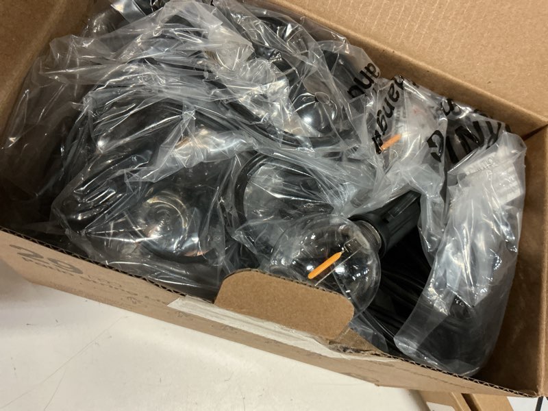 Condition photo showing Good Condition for brightown outdoor string lights, 25ft 12+1 g40 bulbs shatterproof patio lights, ip65 waterproof dimmable hanging connectable globe led outdoor lights for backyard, bistro, porch, deck, balcony black 25ft - 12 bulbs (pack of 1)