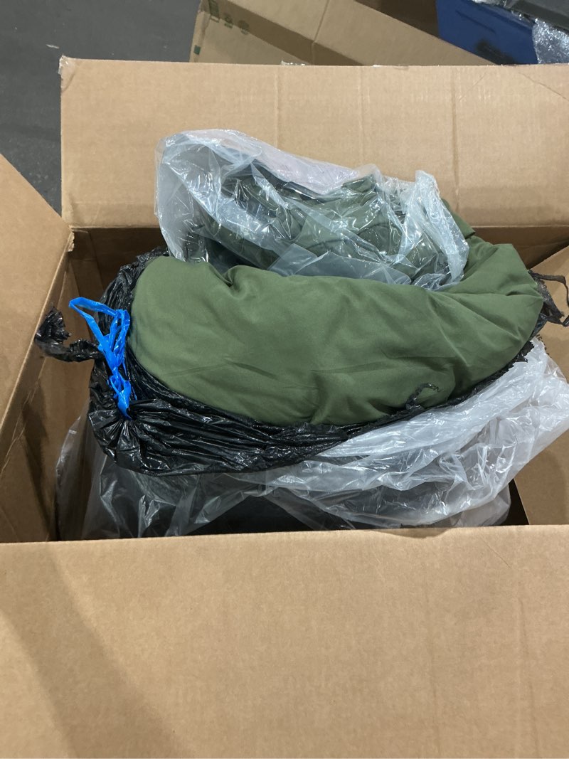 Condition photo showing As Is for andency olive green oversized super king comforter set 120x120, extra large king size comforter oversize boho soft warm bedding comforter sets, 3 pieces aesthetic chevron textured bedding set 04 - olive green super king (120"x120")