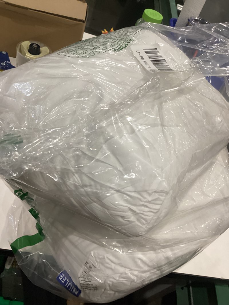 Condition photo showing As Is for MIULEE Throw Pillows Inserts, 14x36 Inch 100% Virgin Fiber Filling Bed Couch Pillows 1 14x36 Inch