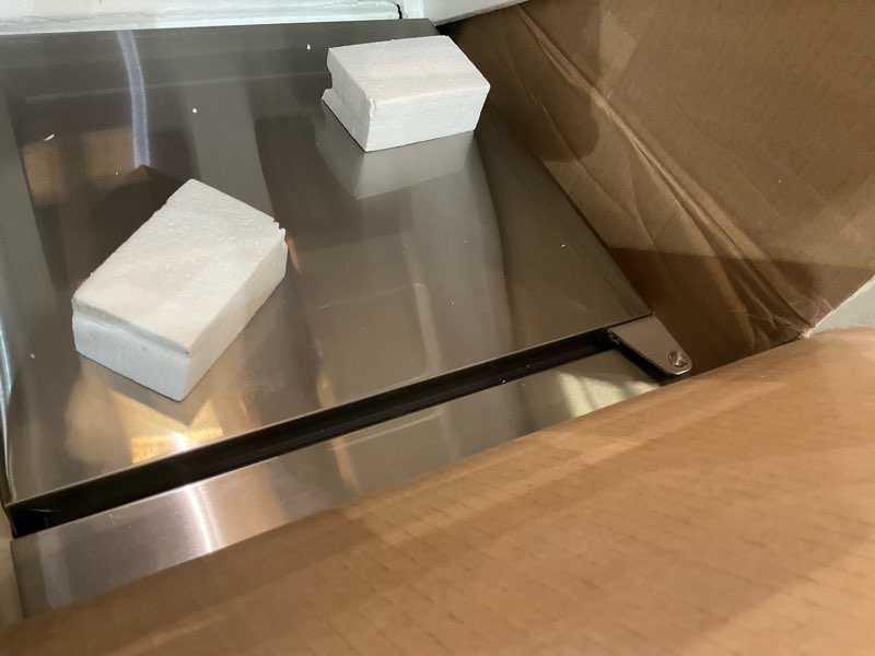 Condition photo showing As Is for electactic nugget ice machine, commercial undercounter nugget ice maker,66lbs/day,built-in freestanding stainless steel, self-cleaning & 24h timer ice machine for business/bar