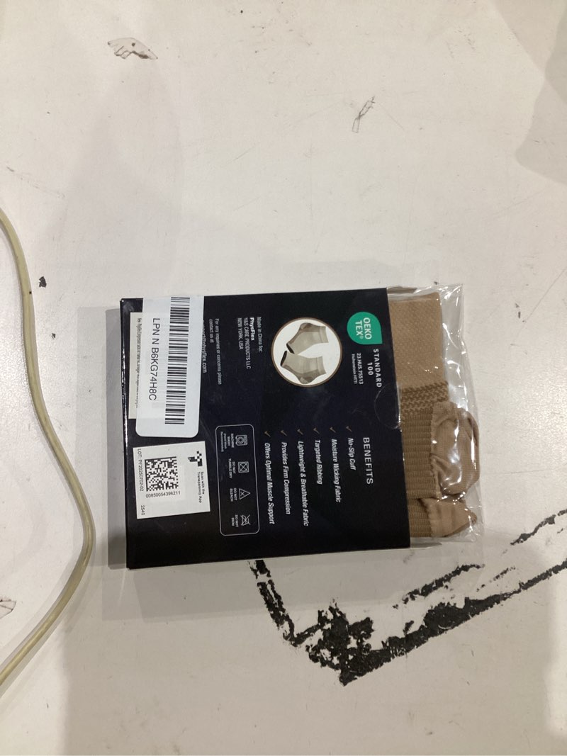 Condition photo showing Good Condition for Compression Socks 20-30mmHg for Plantar Fasciitis, Achilles Tendonitis Relief - Ankle Compression Sleeve for Heel Spurs, Foot Swelling & Fatigue - Arch Support Brace for Everyday Use (1 Pair) Beige Medium