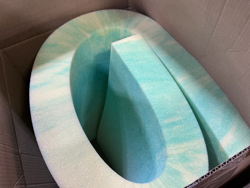 Condition photo showing As Is for sweetcrispy mattress topper twin xl, 4 inch thick memory foam gel infused cooling toppers pad for twin xl size bed, sleeper sofa, rv, camper, certipur us certified, ventilated and breathable 4" blue twin xl
