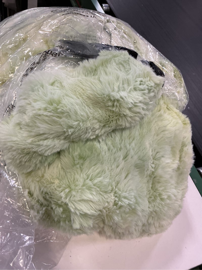 Condition photo showing Good Condition for Faux Fur Throw Blanket, 1000GSM Fluffy Soft Bubble Blanket for Couch Bed, Cozy Plush Warm and Thick Blanket, Fuzzy Rabbit Throw for Living Room Bedroom 90''*104'' Green Green King