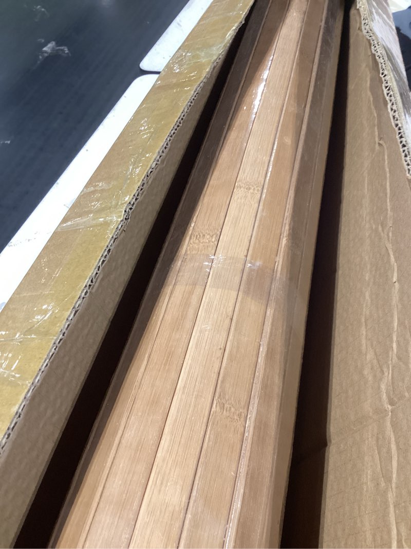 Condition photo showing New/Like New for juexica 2 pcs natural bamboo wall panel for interior wall 48'' x 96'' bamboo covering renewable pole wainscoting room divider decor for bedroom living room kitchen island office (carbonized) 2 carbonized