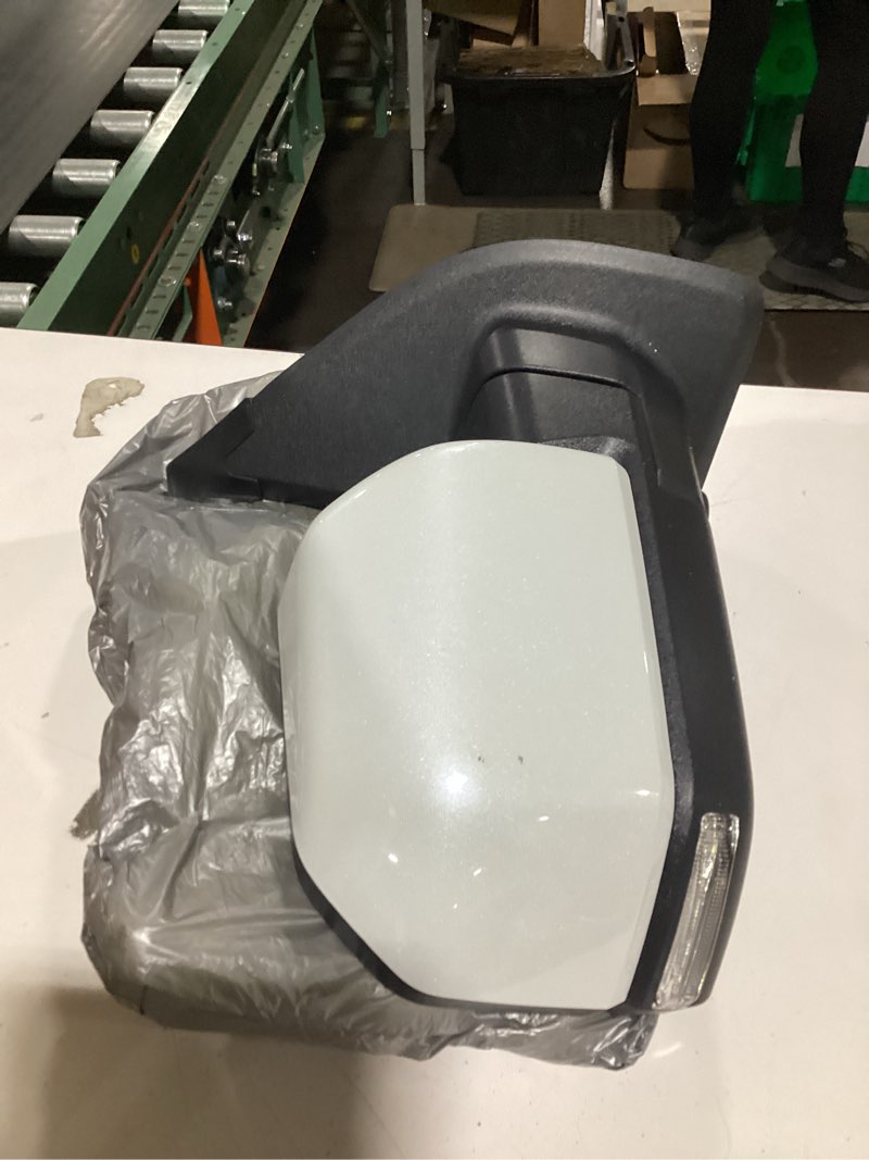 Condition photo showing New/Like New for replacement passenger right side door mirror textured cover manual folding with blinker and power adjust with heated glass and blis (blind spot light),puddle light for ford f-150 from 2021 to 2026 passenger (rh) side