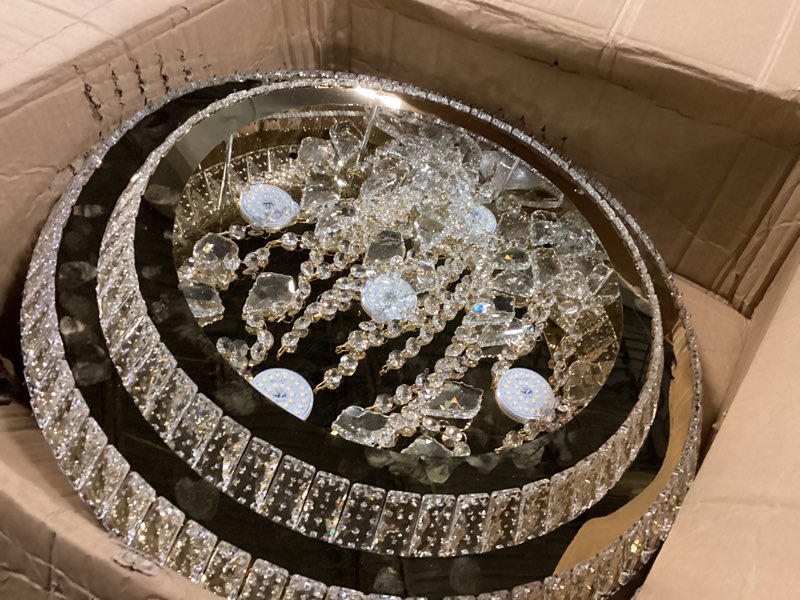 Condition photo showing As Is for (Similar)TOP Modern LED Crystal Ceiling Light Diving Room Bedroom Pendant Lam