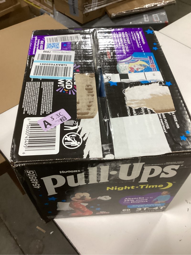 Condition photo showing New/Like New for Pull-Ups Boys' Night-Time Potty Training Pants, Size 3T-4T Overnight Training Underwear (32-40 lbs), 60 Ct 3T / 4T 60