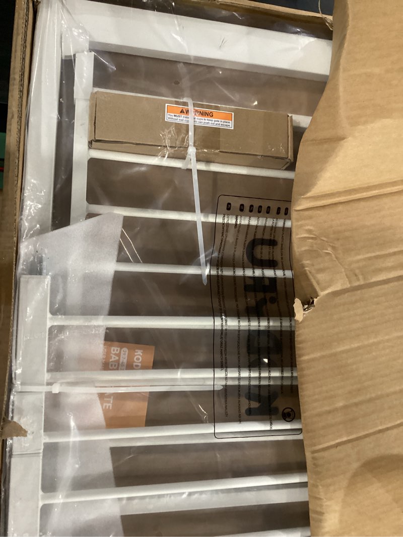 Condition photo showing New/Like New for 43 inch tall safety dog gate adjustable 29.7-45.2 inch extra-wide metal pet gate drill-free pressure-mount installation kit self-closing cat gate for stairwells?doorways?white? white 29.7-45.2''w