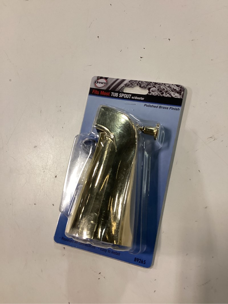 Condition photo showing New/Like New for danco polished brass universal fit bathtub spout with diverter