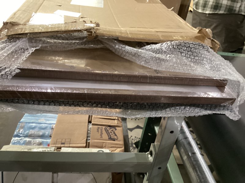 Condition photo showing As Is for upsimples 16x20 Picture Frame Set of 2 Display Pictures 11x14 with Mat or 16 x 20 Without, Wall Gallery Poster Frames, Brown Brown 16x20