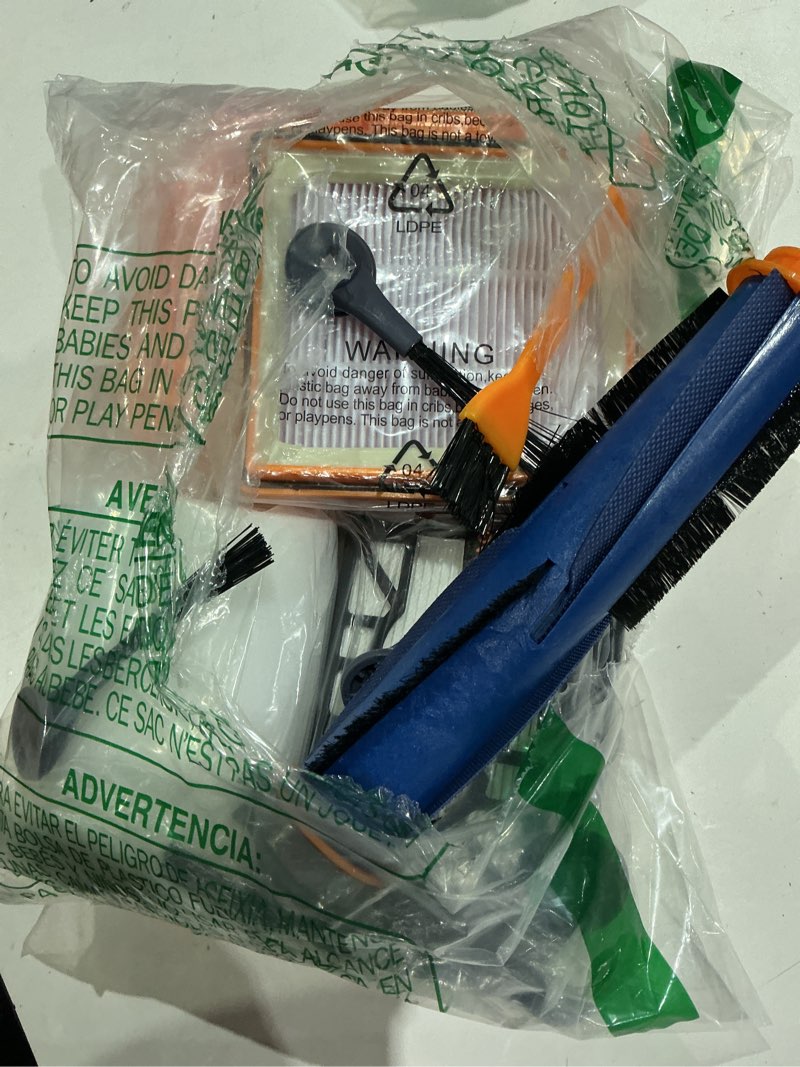 Condition photo showing As Is for replacement accessories for shark ai av2501s, av2501ae, av2511ae, rv2502ae, rv2520aous, av2510aous robotic vacuum cleaner spare parts kit with main brush side brush filter 18 pcs accessories kit