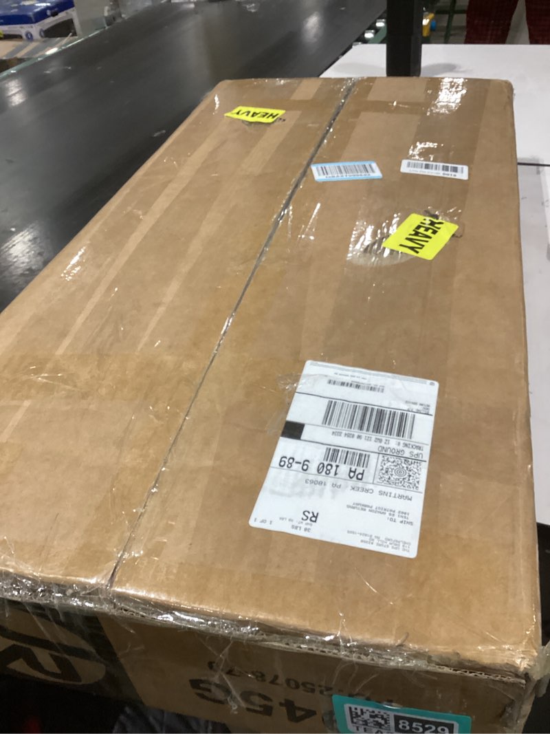 Condition photo showing New/Like New for SUPERJARE 35.4" White and Gold Desk with 2 Drawers, Modern Makeup Vanity with Padded Stool, Small Computer Desk Home Office Desk for Writing Study Bedroom Gold and White 35.4 inch