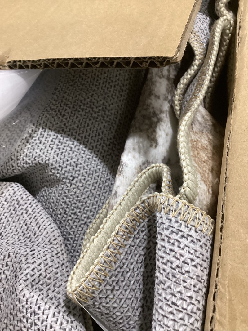 Condition photo showing Good Condition for 8x10 Area Rug Living Room Rugs - Washable Neutral Modern Abstract Soft Thin Large Rug Indoor Floor No Slip Rug Carpet for Bedroom Under Dining Table Home Office Decor - Brown Grey Brown Grey 8' x 10' (Rectangular)