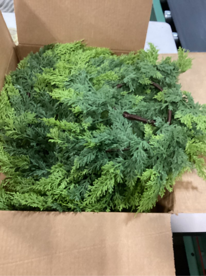 Condition photo showing Good Condition for Pine Christmas Garland, Artificail Greenery Garland Indoor Outdoor Garden Gate Home Decoration for Winter Holiday New Year Decor (Green)