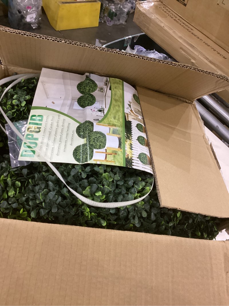 Condition photo showing Good Condition for Artificial Plant Topiary Ball: UV-Anti 2 PCS 16 Inch 4-Layer Leaf Faux Boxwood Decorative Balls for Wedding, Balcony,Garden, Backyard and Indoor & Outdoor Greenery Home Décor 16 inches Green