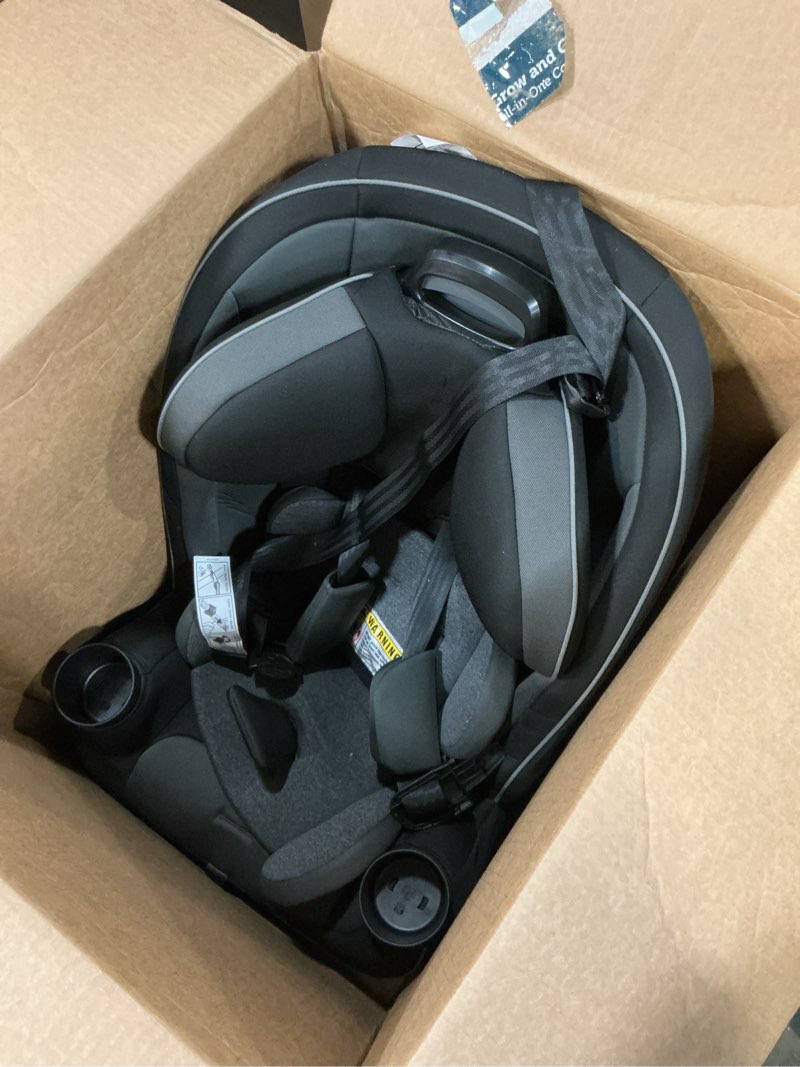 Condition photo showing As Is for safety 1st grow and go all-in-one slim convertible car seat, rear facing, 5-40 lbs, forward facing (30–65 lbs), high back booster seat 40-100 pounds, black phantom black phantom original