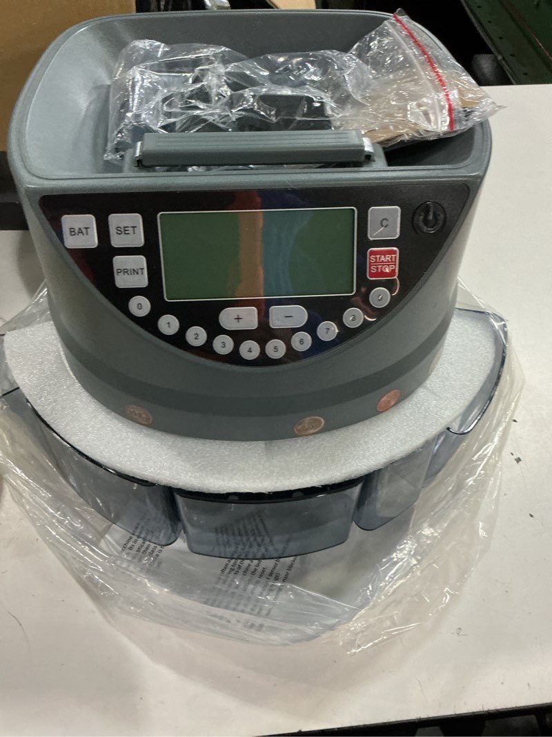 Condition photo showing New/Like New for Aneken Coin Counter and Sorter with TFT Display - Accurate Sorting Machine for 5 Denominations, Smooth Operation at Up to 300 Coins Per Minute, Ideal for Efficient Money Management Blue